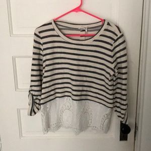 Silver striped top